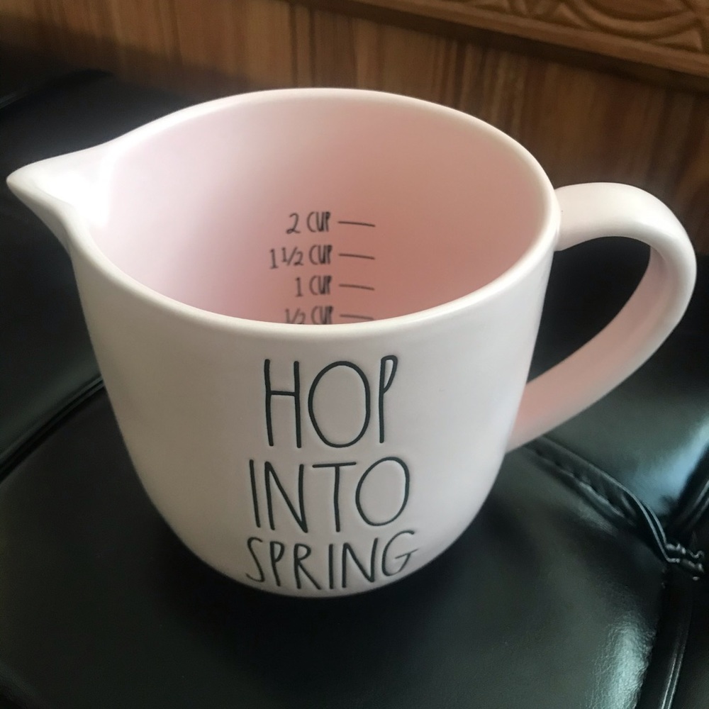 Rae Dunn “Hop Into Spring” Pink Measuring Cup NWT